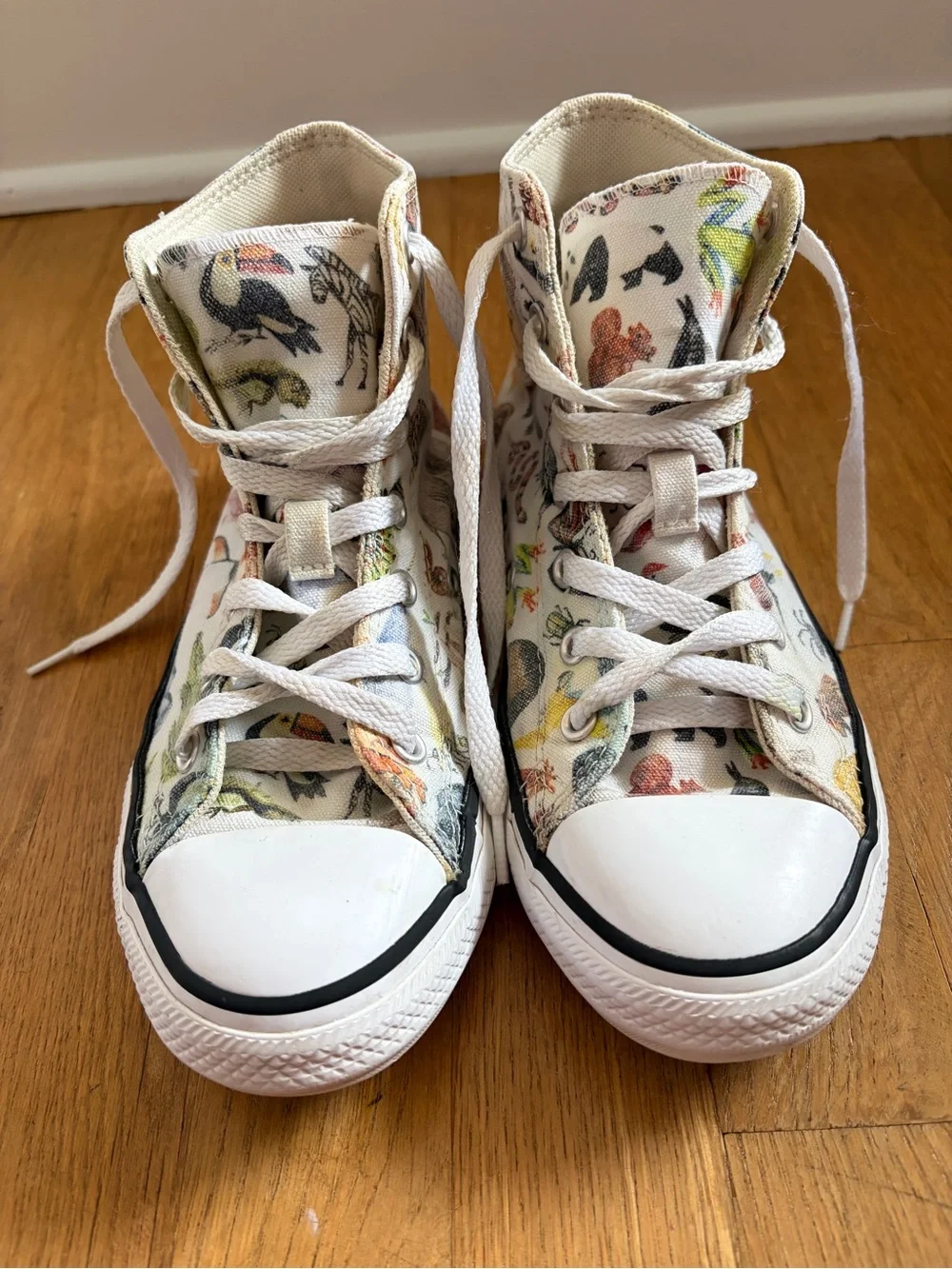 Converse Zoo Animal Themed Sneakers Boys Kids Youth 3 White High Tops